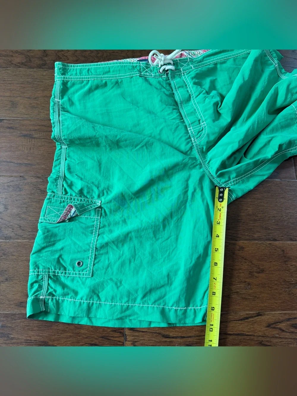 Polo Ralph Lauren Mens Board Shorts Green Large Mesh Lined Swim Trunks Vintage